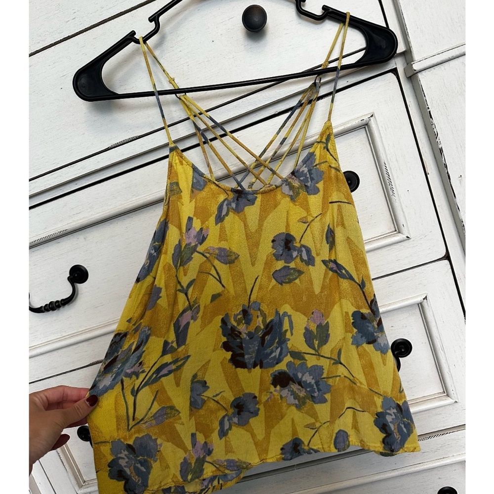 Oneil Yellow and Blue Floral Tank